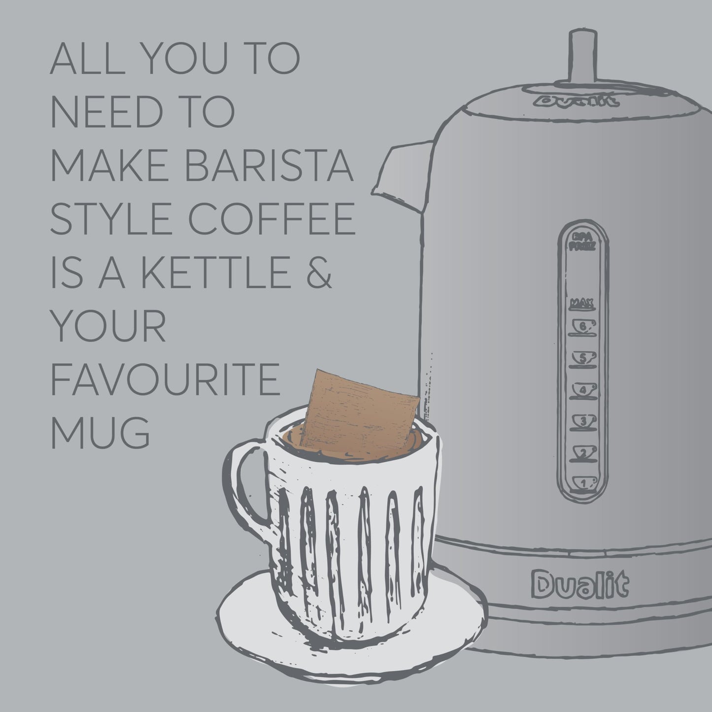 50 Premium Decaf Coffee Bags By Dualit - Compostable Coffee Bag With Recyclable Sachet For Easy, Mess Free Coffee On The Go - In