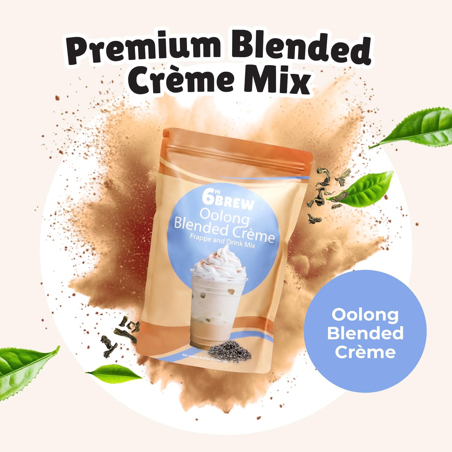 Premium Oolong Blended Crme Powder Mix To Make Frappes, Bubble/Boba Tea, Hot Or Iced Tea | Perfect For Home Or Cafe Or Restauran