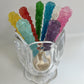 SweetGlob Classic Rock Candy Sticks - Sugar Rock Crystal Lollipops, Rainbow Flavors, Individually Wrapped, 12 Count
