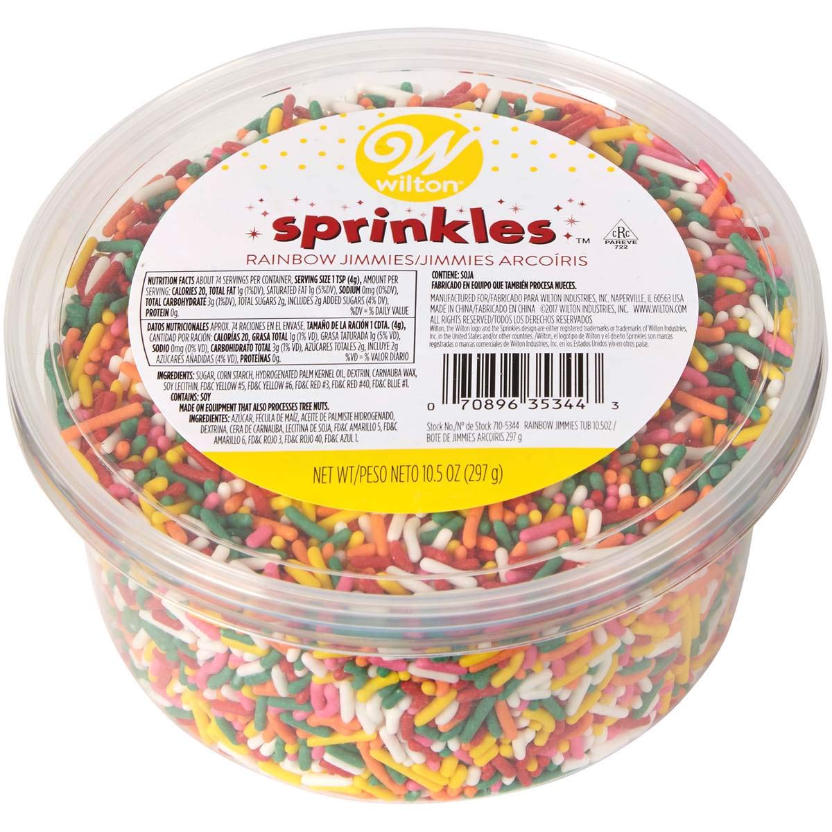 Jimmies Sprinkles 10.5Oz Tub-Rainbow