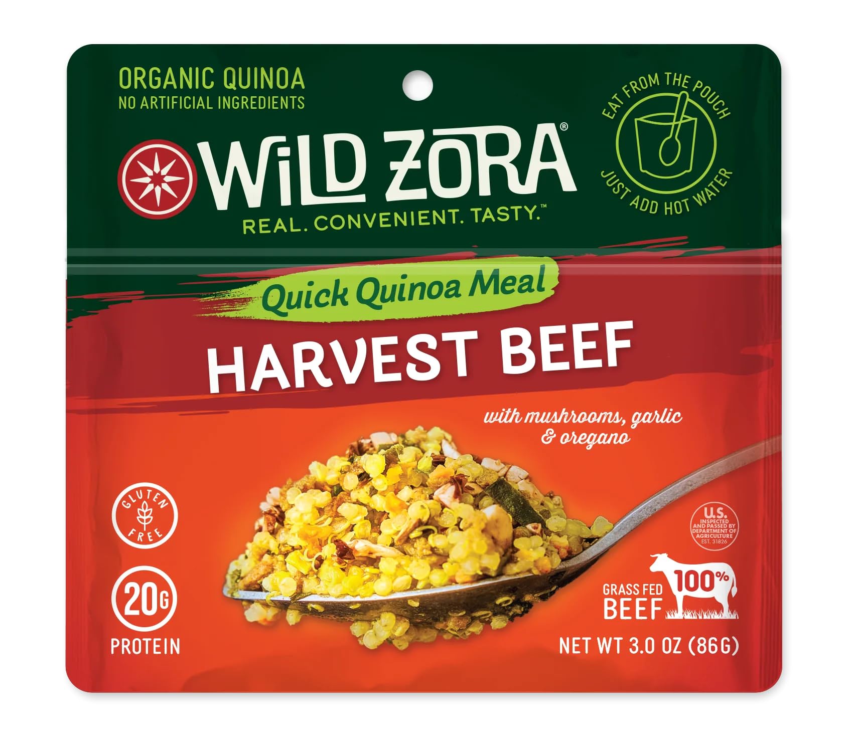 Wild Zora Instant Organic Quinoa Meals, Quick & Tasty Prepared Bowls, Pantry Staples Gluten-Free Meal Plus 10g Olive Oil Packet,