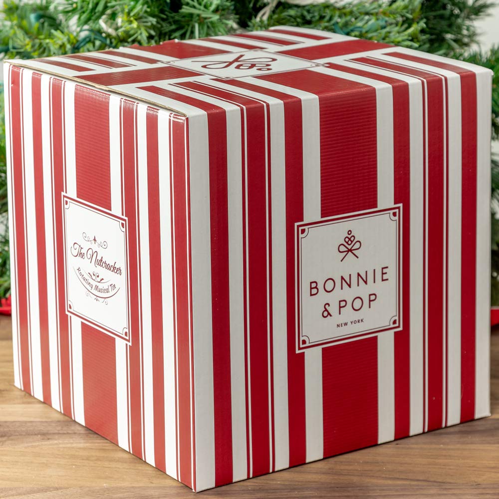 Christmas Popcorn Gift Tin - Gourmet Food Gifts - Plays Music - Chocolate & Popcorn Gift Tin, Holiday Basket - Nut Er Suite- Bonnie And Pop