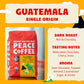 Peace Coffee Guatemala Single Origin Coffee | 20 Oz Ground Dark Roast | Organic Fair Trade | Rich, Chocolatey Flavor | Shade Grown, Fresh Roasted