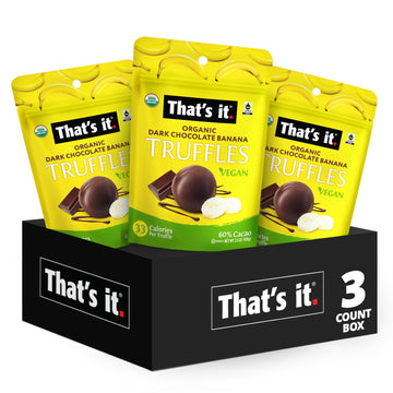 Thats it Organic Dark Chocolate & Banana Truffles. 100% Plant-Based, Vegan, Gluten-Free, All Natural, 33 Calories per Truffle (