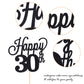 YCTHUNFISH 30th Birthday Cake Topper Black Glitter Paper Decoration Small