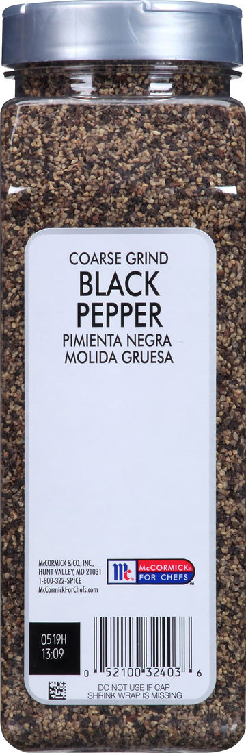 McCormick Culinary Coarse Grind Black Pepper, 16 oz - Sourced for Chefs, Sharp Woody Flavor for Grilling and Cooking