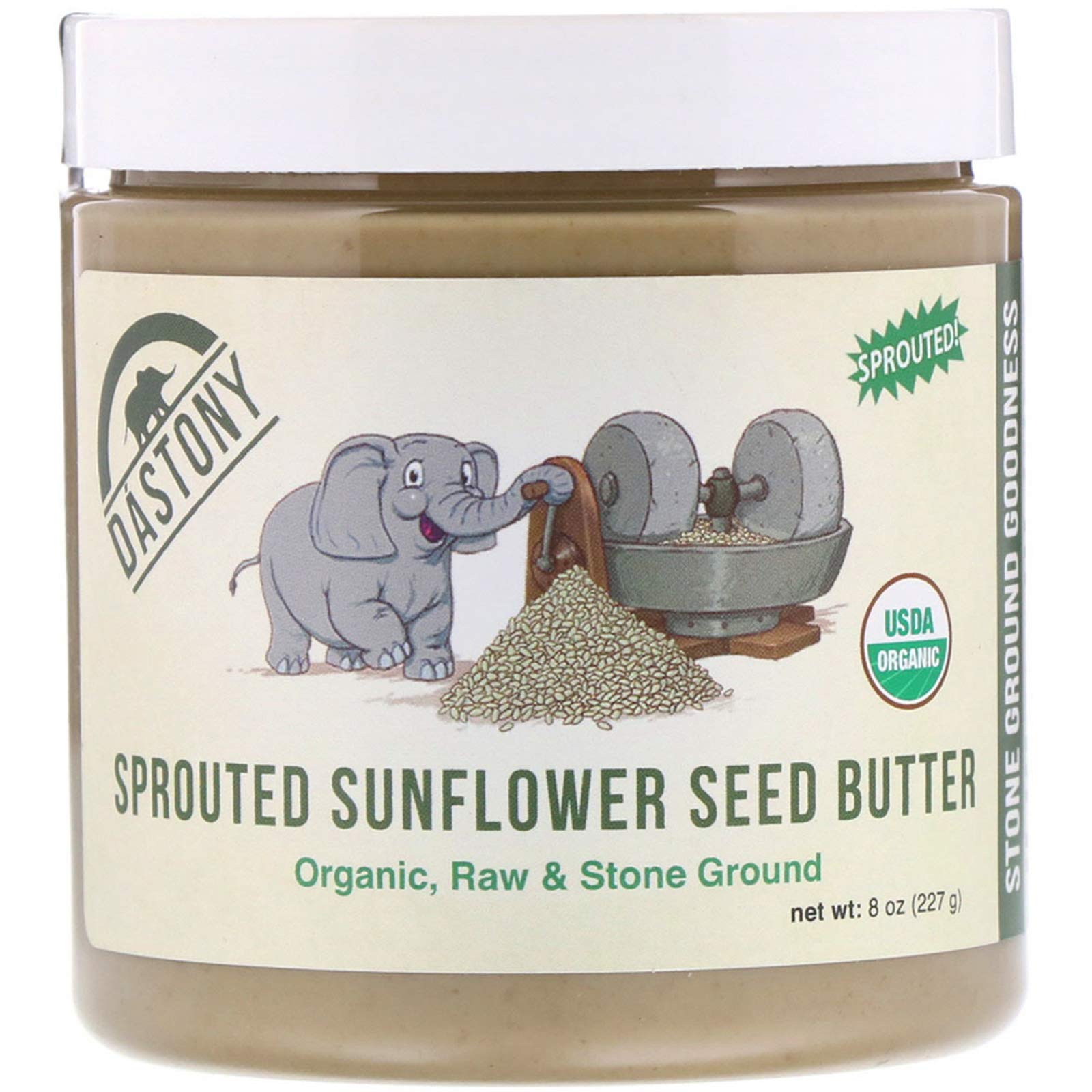 Dastony Sprouted Sunflower Seed Butter - 8 oz - Natural, Non-GMO, Vegan