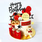 Black Red Gold White Ball Cake Toppers Set, Acrylic Birthday Cake Toppers Star Cake Toppers Mirror Cupcake Topper Ball Shaped Ca