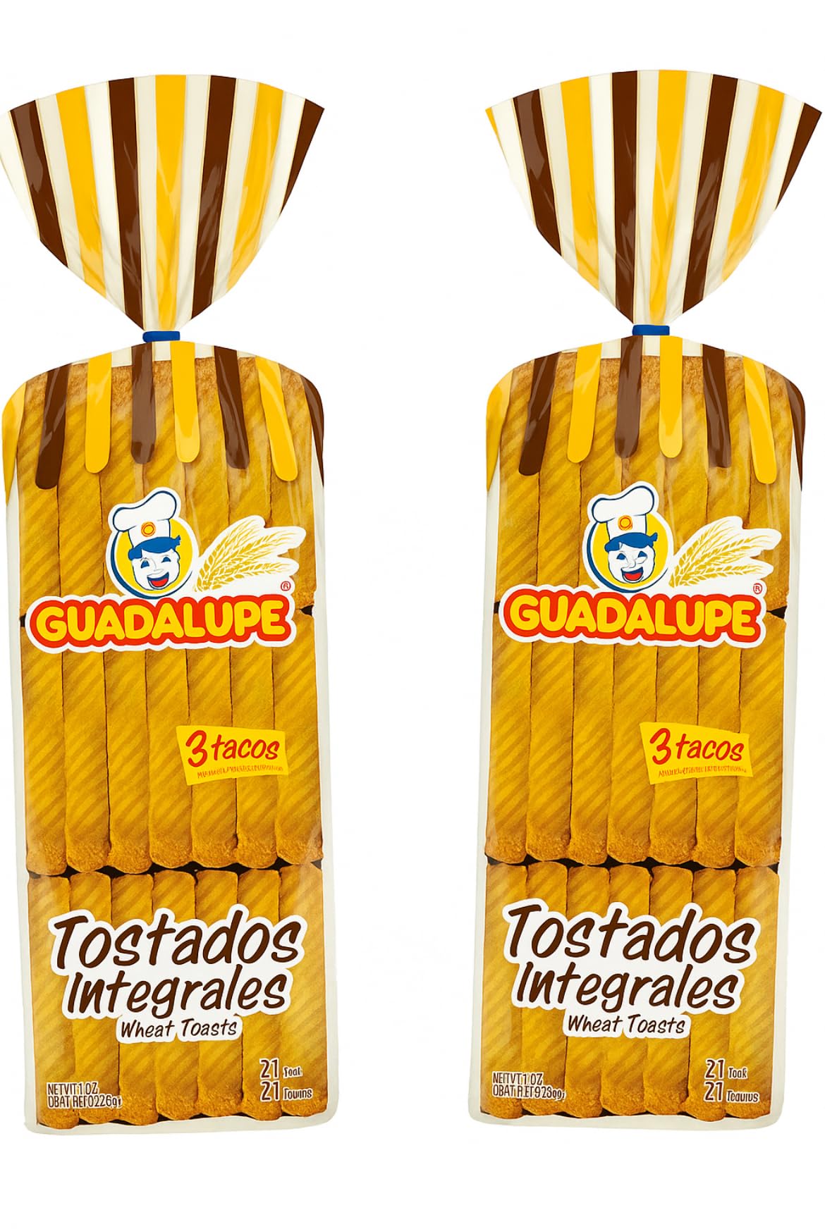 Guadalupe Tostados Integrales, Wheat Toasts (Total 42 Tostados) - Pack of 2