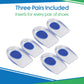 Vivesole Silicone Gel Heel Cups Plantar Fasciitis Inserts (3 Pairs/6Pcs) - Heel Pain Protectors For Men And Women - Gel Heel Pad