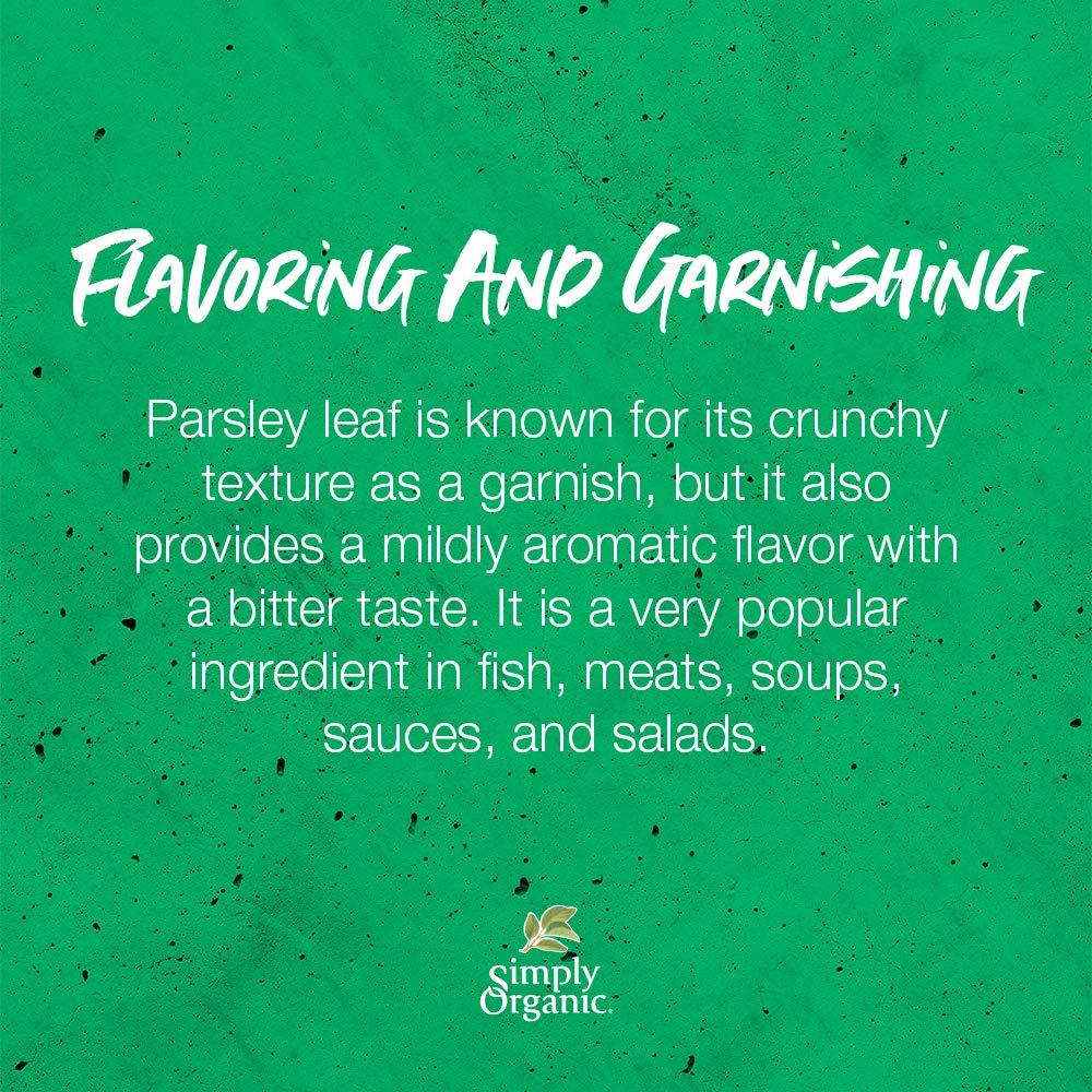 Simply Organic Parsley Flakes, Cut & Sifted, Certified Organic | 0.26 oz | Pack of 2 | Petroselinum crispum var. neapolitanum