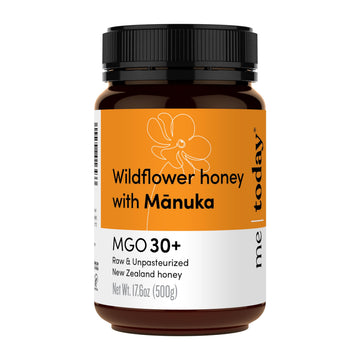 Me Today - Wildflower Honey With Manuka Mgo 30+ From New Zealand (17.6 Oz) Authentic, Raw & Unpasteurized