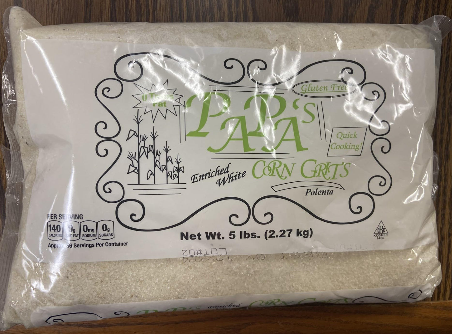 Generic Papa's Corn Grits Pack of 2-5 pound bags, 10 pounds