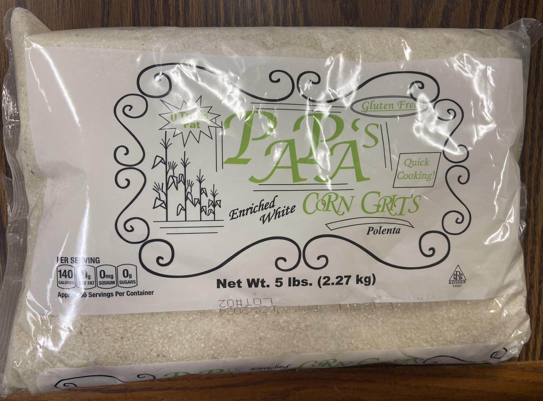 Generic Papa's Corn Grits Pack of 2-5 pound bags, 10 pounds