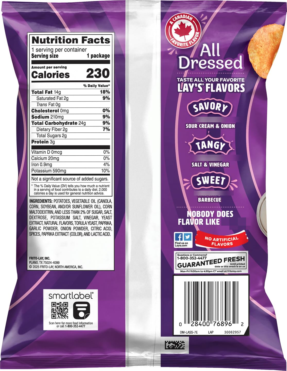 Lays All Dressed Flavored Potato Chips, 1.5 Ounce (Pack Of 8) Bundled By City Wide Gourmet