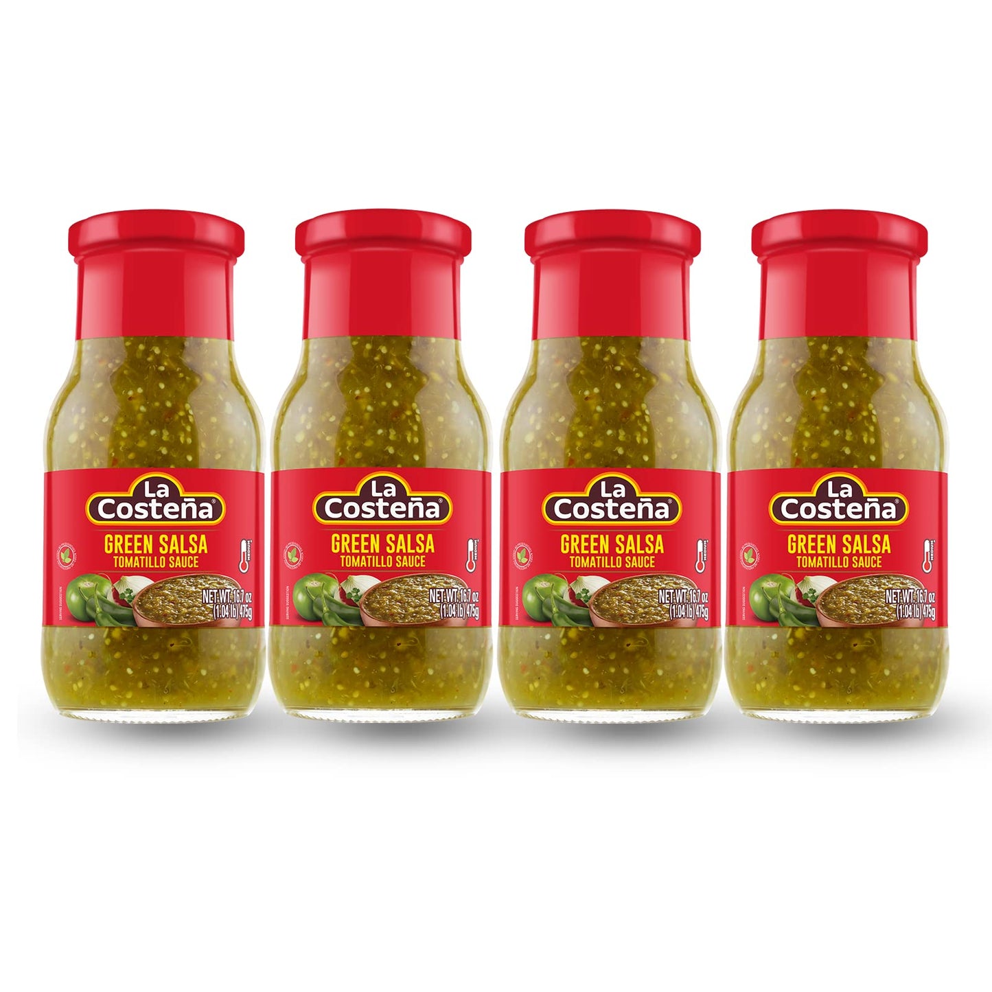 La Costeña Salsa Verde, 16.7 oz Bottle, Pack of 4, Model 43002