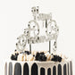 Happy Anniversary Cake Topper Wedding Anniversary Crystal Rhinestone Party Decoration Silver (Silver)