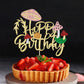 Yetxel Mushroom Cake Topper - Glitter Gold, Paper, 5.8 x 6.6 inches, Red, Regus Model - Birthday Party Decorations for Boys & Girls