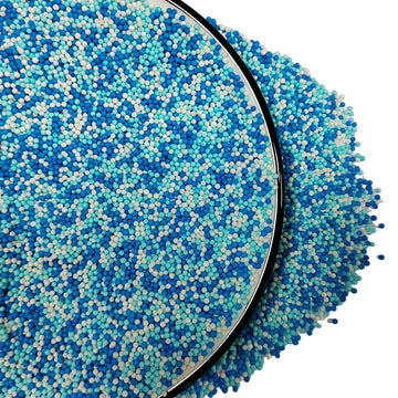 Homankit White And Blue Nonpareils Sprinkles Edible Cookie Decorations Mini Pearls For Decorating Cake, Baking, Cupcake Toppers,