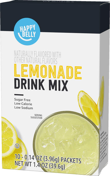 Amazon Grocery Lemonade Drink Mix, 10 Packets, 1.4 Oz (Previously Happy Belly)