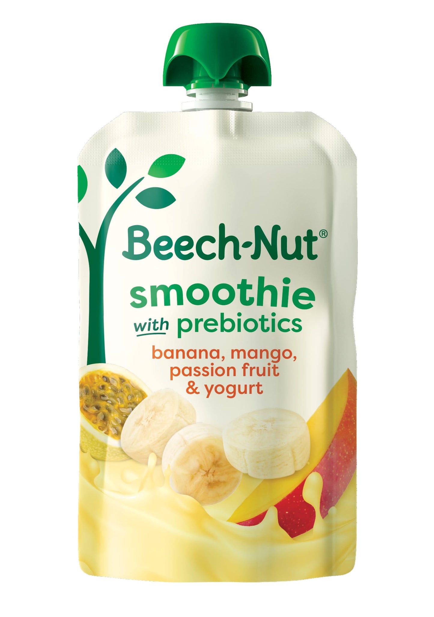 Beech-Nut Toddler Smoothies with Prebiotics, Banana Mango Passion Fruit & Yogurt Baby & Toddler Food Pouches, 3.5 oz (12 Pack)