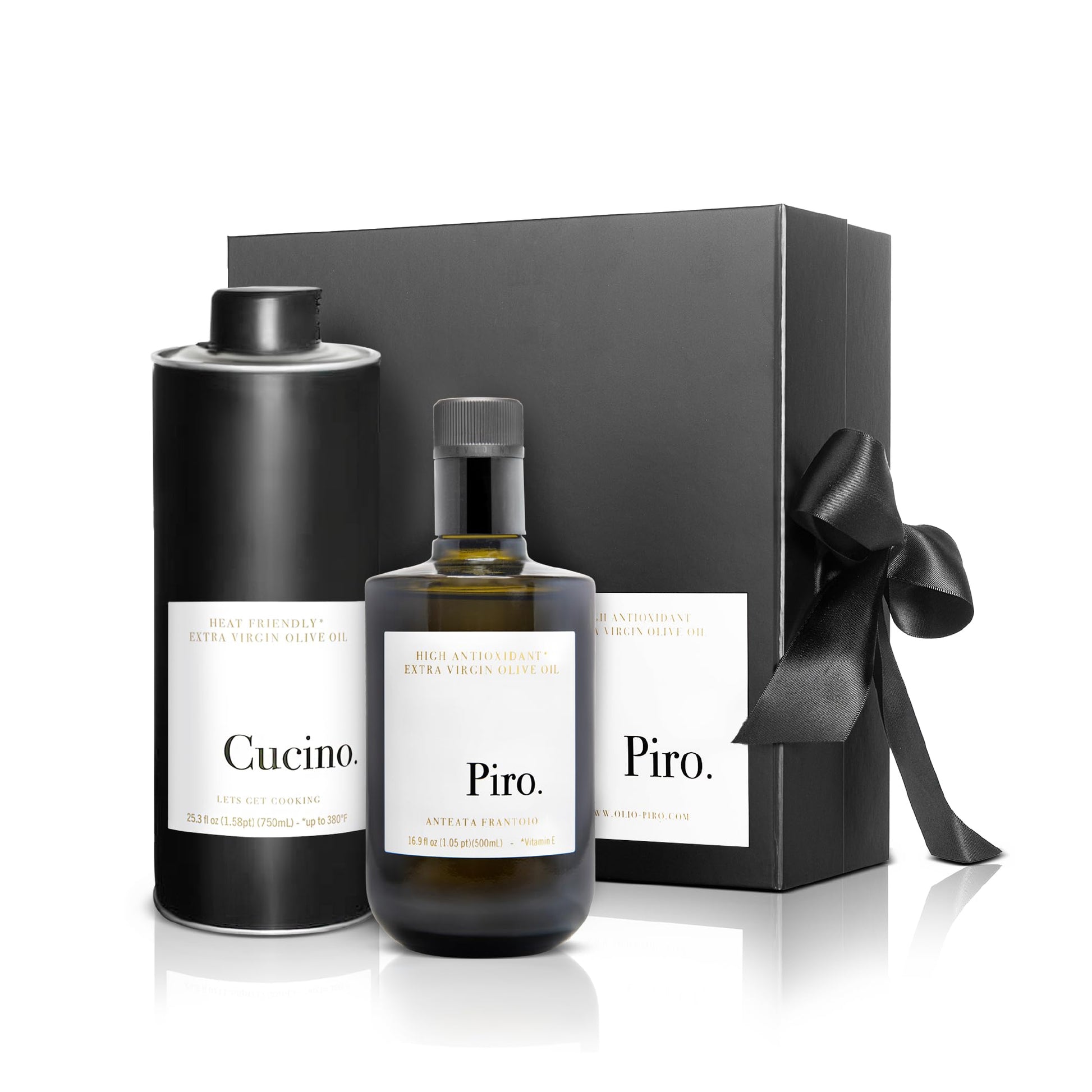 The Essential Duo - Top-Grade Extra Virflavor Blend Olive Oil Gift Set | Piro 500Ml + Cucino 750Ml | Cold-Pressed  Early Harvest  Italian Evoo | Gourmet Gift For Cooking & Finishing