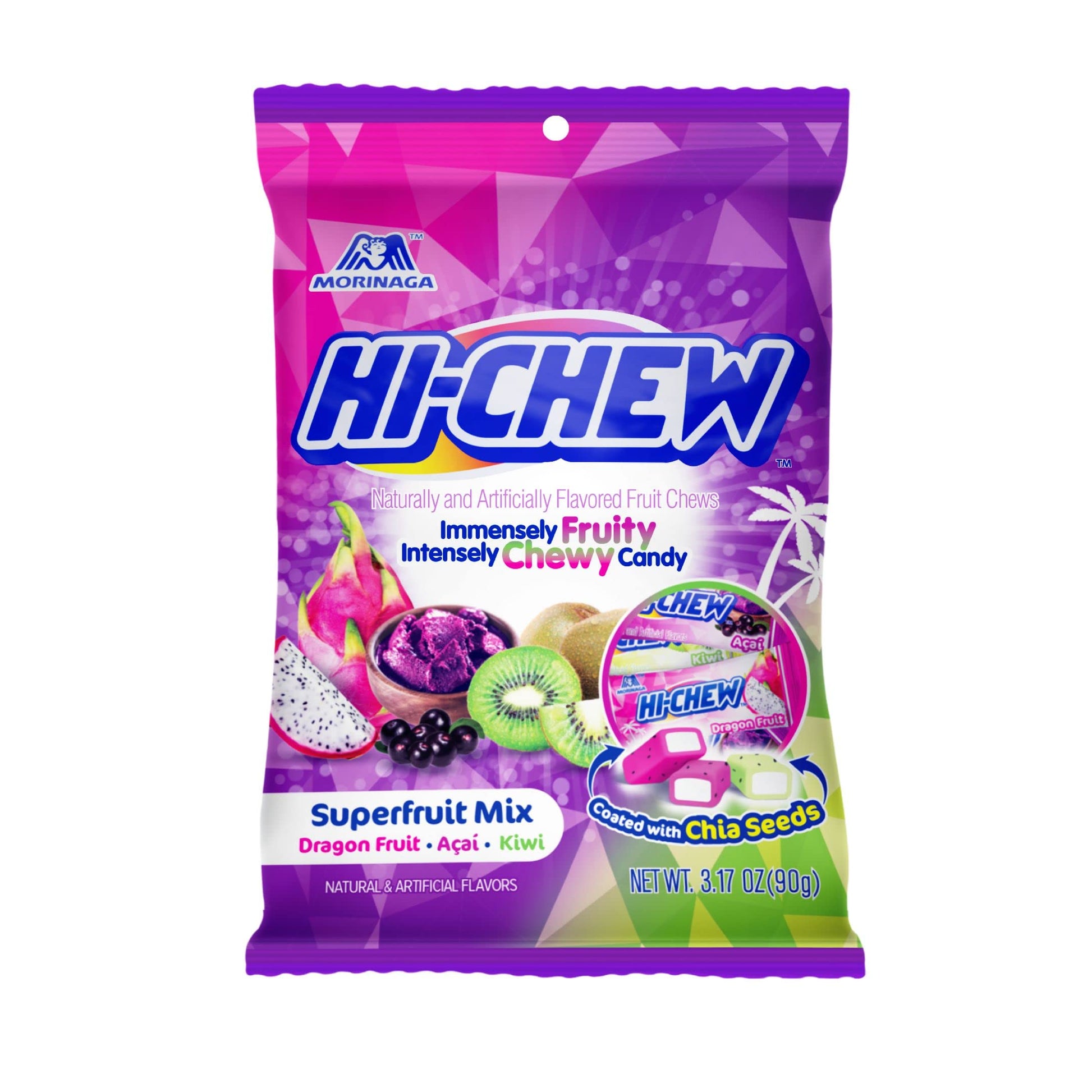 Hi-Chew Superfruit Mix, 3.17 Ounce, 6 Pieces, Gluten-Free, Made With Natural And Artificial Fruit Flavors