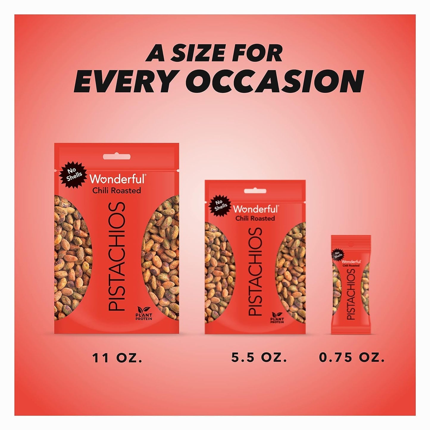 Wonderful Pistachios No Shells, Chili Roasted Nuts, 5.5 Ounce Resealable Bag, Protein Snacks, Gluten Free, Healthy Snack