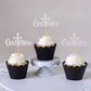 Ercadio Cupcake Toppers 36 Pack Silver Cross Glitter Baptism Decoration Small