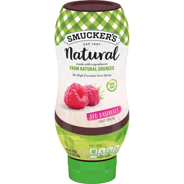 Smucker's Natural Red Raspberry Squeezable Fruit Spread, 19 Ounces (Pack of 12)