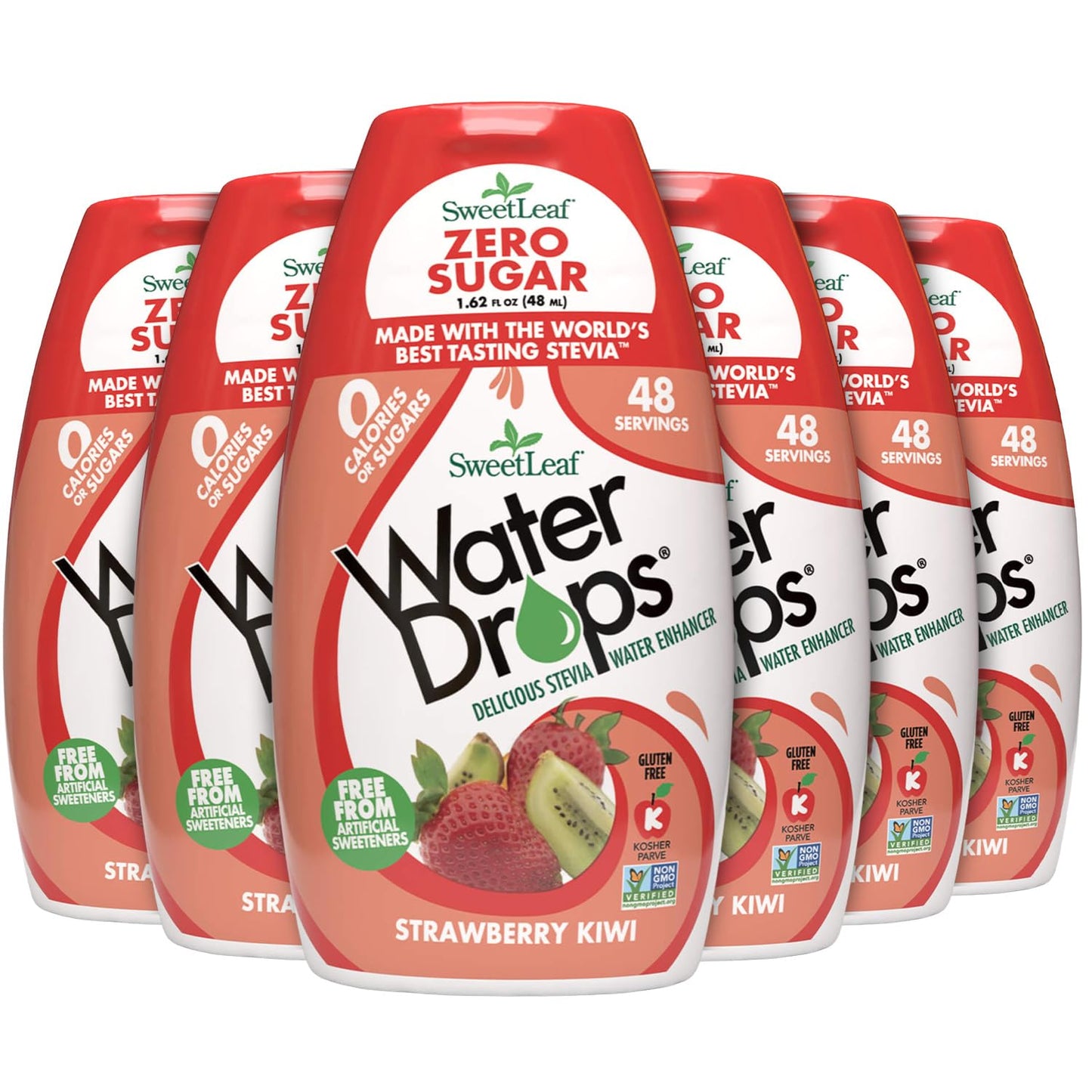 SweetLeaf Water Drops, Strawberry Kiwi - Sugar-Free Water Enhancer Drops, Stevia & Monk Fruit Sweetener Water Flavoring, 1.62 Oz