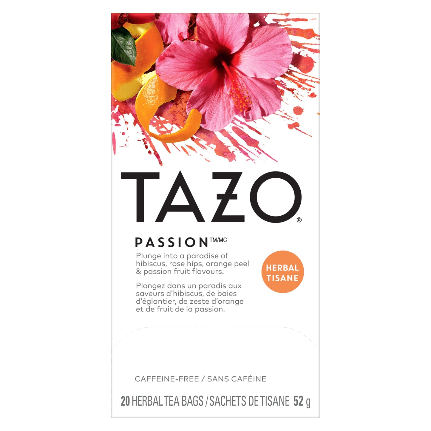 TAZO Herbal Tea Bags, Caffeine Free, 20 Count, Hot or Iced, Model 68182873