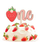 PEUTIER Wooden Strawberry Cake Topper - Pink - 6.3 x 7.5 inches - Model 13113 - Perfect for First Birthday and Baby Shower Parties
