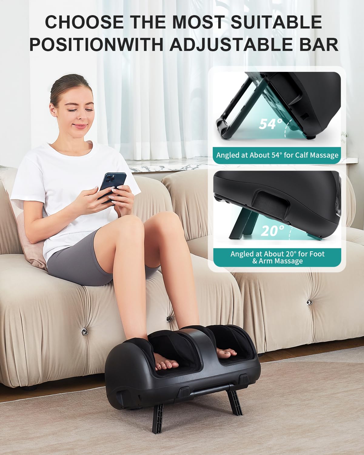 Nekteck Foot Shiatsu Massager For Circulation And Pain Relief, Smart Electric Massage Machine With Heat, Deep Kneading, Vibratio