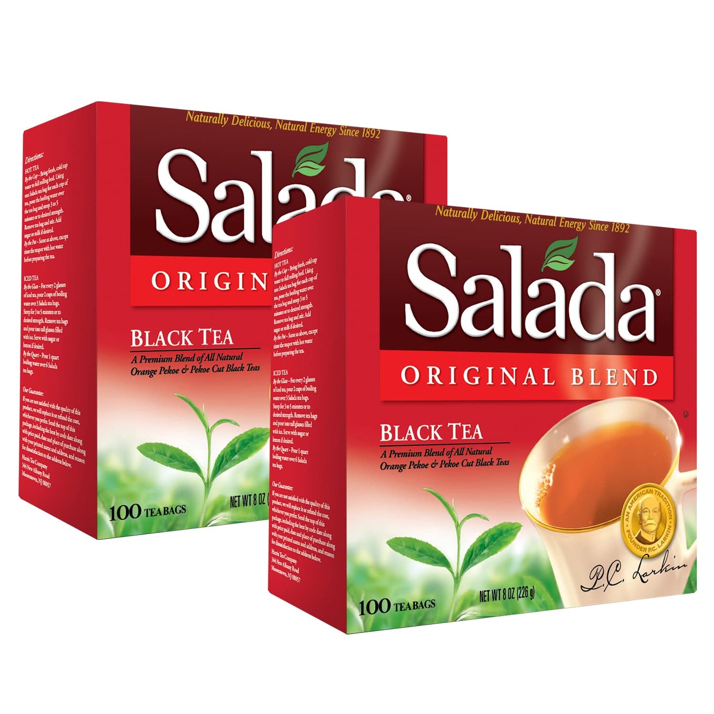 Salada Black Tea, Bold & Strong, 100 Tea Bags per Box, Pack of 2, Rich in Antioxidants, Naturally Flavored