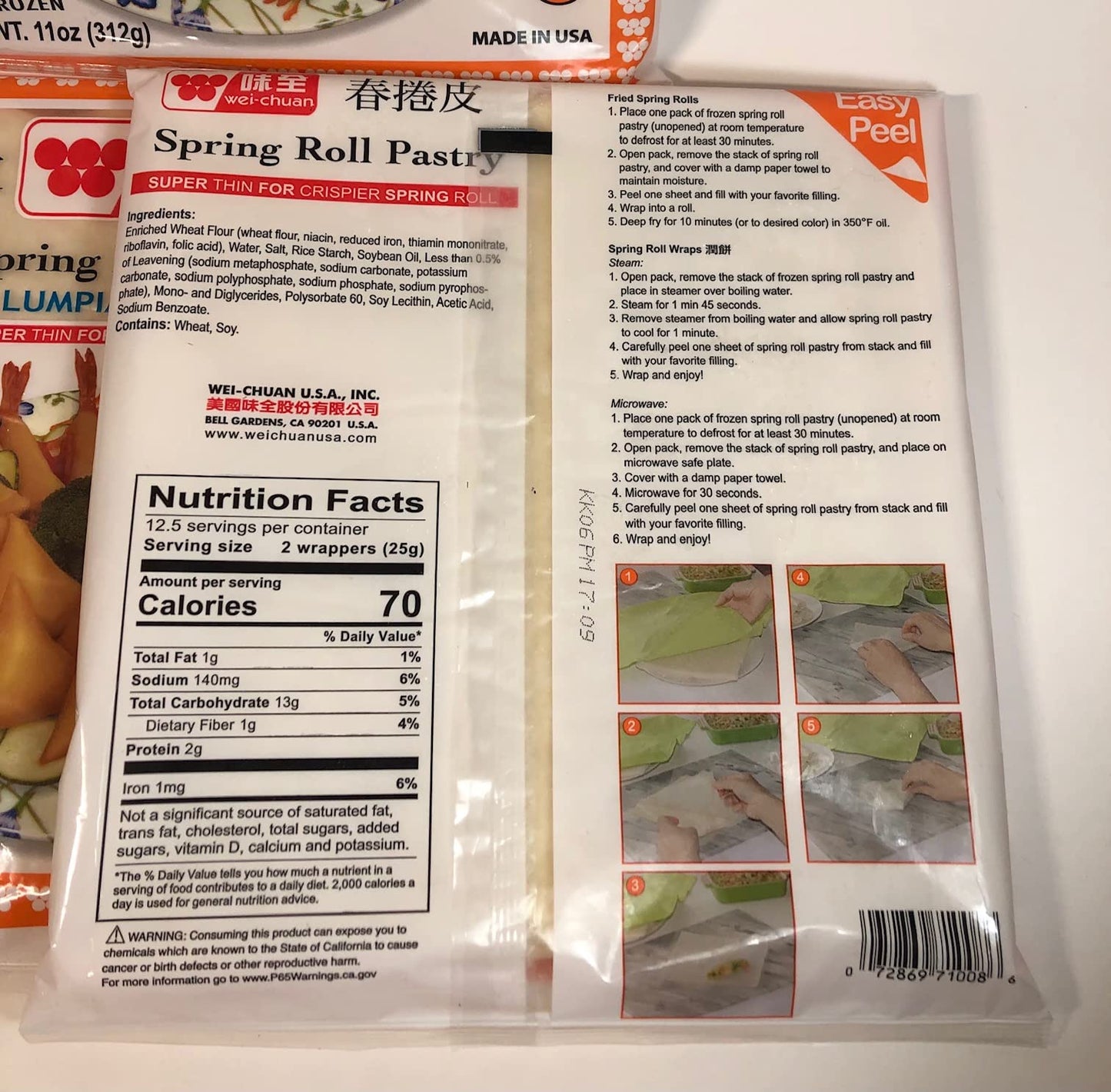 Wei-Chuan Spring Roll Pastry Lumpia Wrapper 11 Oz / 25 Sheets Per Pack (2-Pack)