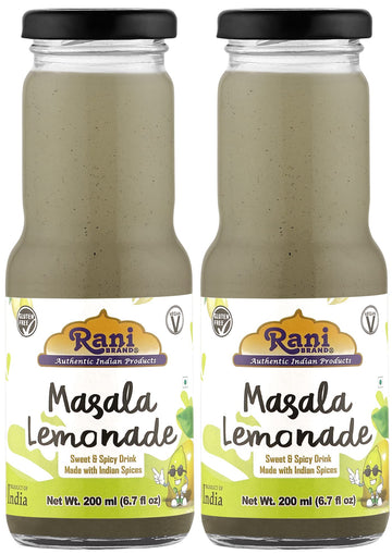 Rani Masala Lemonade 6.7 fl oz (200 ml) Glass Bottle, Pack of 2 ~ Indian Fruit Beverage | Vegan | Gluten Free | NON-GMO | Indian