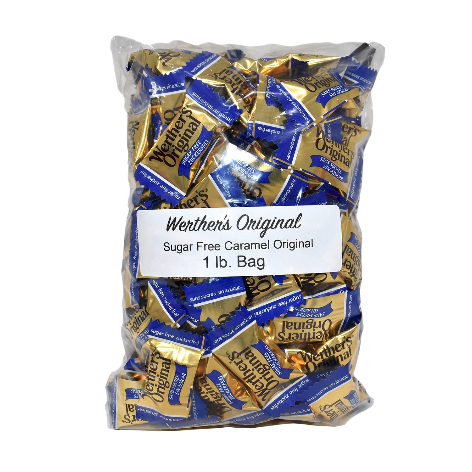 Aromatik Bulk Werthers Original Hard Candy, Sugar Free, Individually Wrapped, 1 lb Resealable Pouch