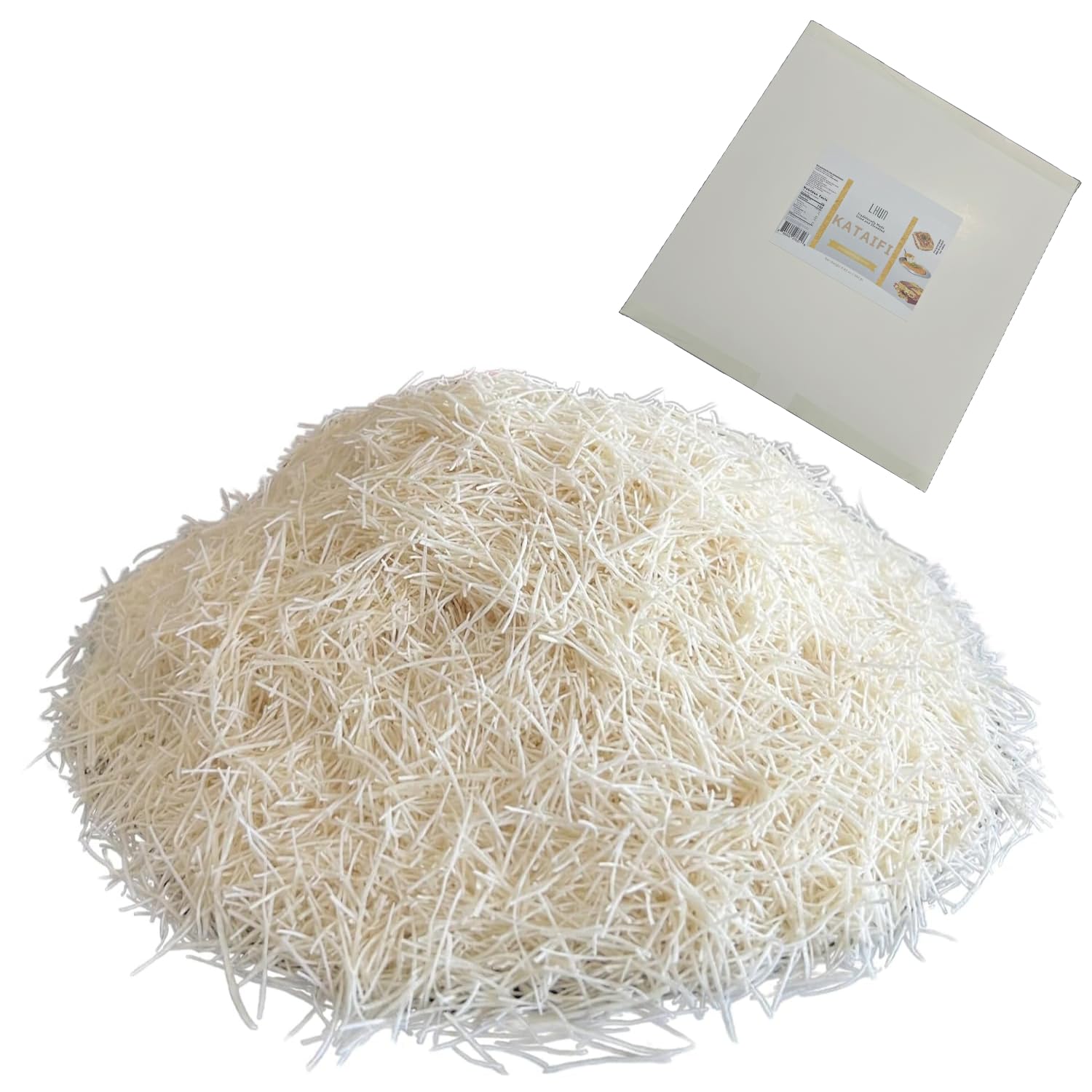 LHUN Dried & Chopped Kataifi | Shredded Fillo Dough | Authentic Turkish Pastry for Knafeh, Kanafeh, and Kunafa | Premium Kadayif