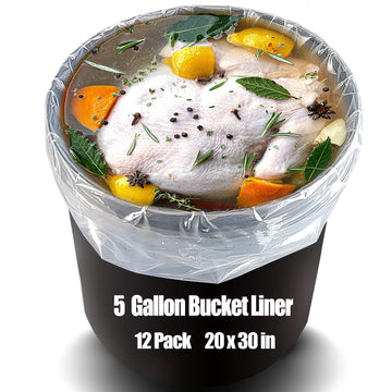 Sanpacino Brine Bag,12 Pack 4Mil 20''X30'',Turkey Brine Bag With 50Lb Wet Load Capacity,Brining Bags For Turkey Food Grade Bpa F