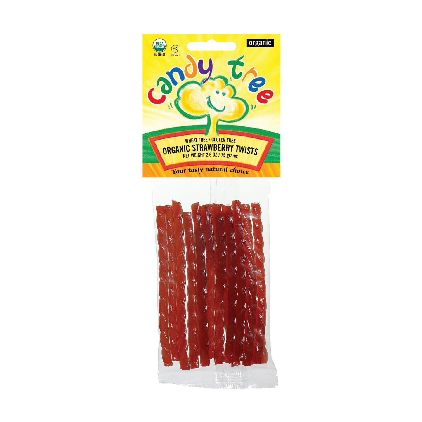 Candy Tree Organic Twists 4 packs 75 grams | Your Tasty Natural Choice | Wheat and Gluten free | Natural | Certified Organic | O