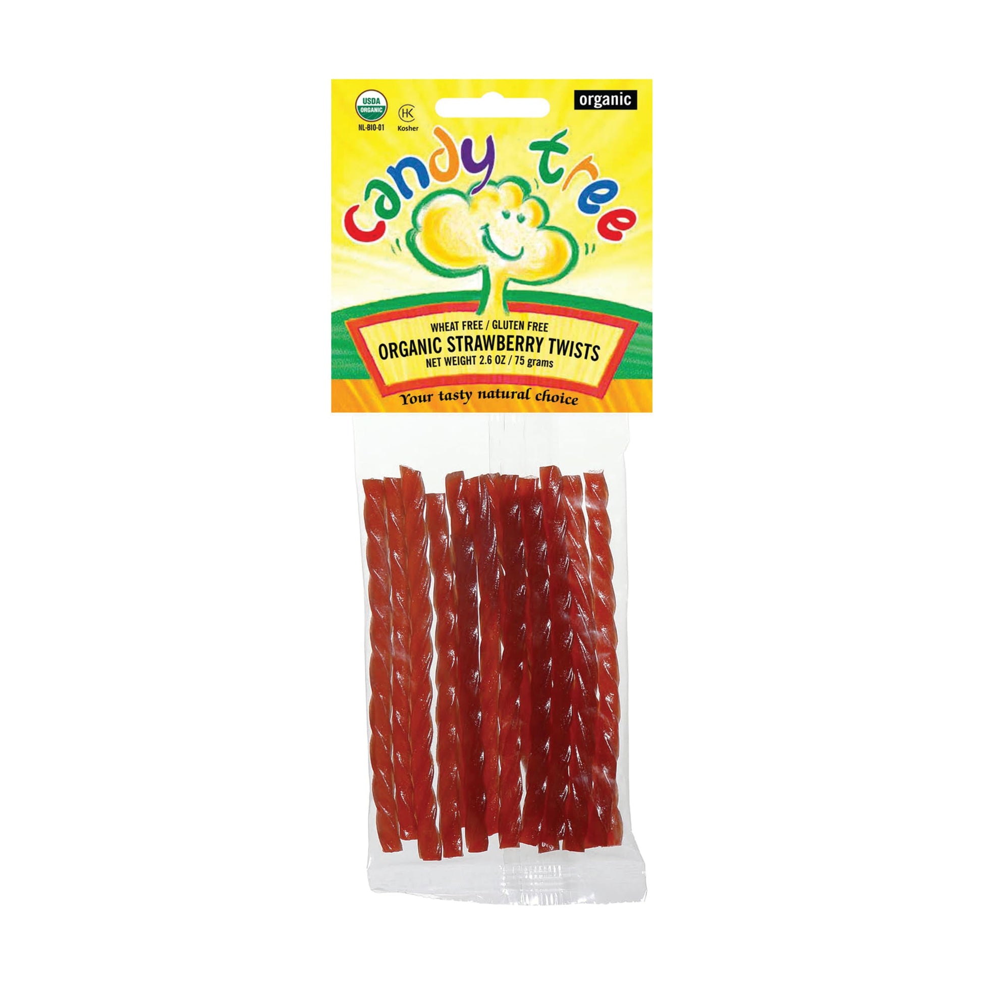 Candy Tree Organic Twists 4 packs 75 grams | Your Tasty Natural Choice | Wheat and Gluten free | Natural | Certified Organic | O