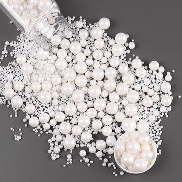 Cobakey Pearl Sprinkles For Cake Decorations 3.52 Ounce Edible White Sprinkles For Cupcake Toppers Wedding Party Valentines Hall
