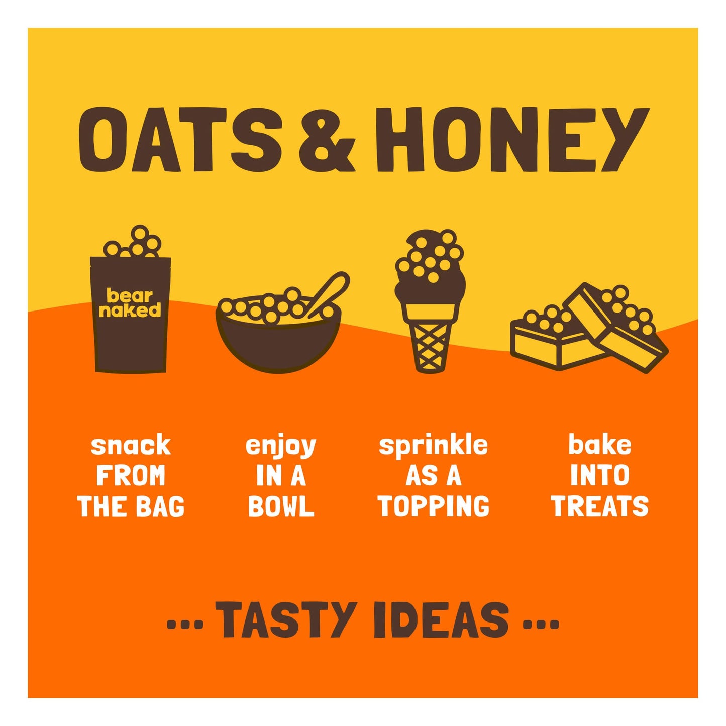 Bear Naked Granola Cereal, Whole Grain Granola, Breakfast Snacks, Oats and Honey, 11oz Bag (1 Bag)