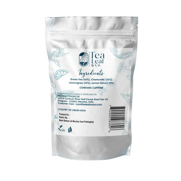 Tea Leaf & Co. Chamomile Green Tea Bags (50 Count), Green Tea With Lemon Extract And Lemongrass, Caffeinated, Real And Natura Gr