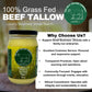 The Beef Tallow Company | 100% Pure small batch pasture raised beef tallow infused with fresh rosemary & thyme | Saftey shrink s