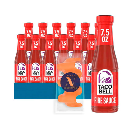 Taco Bell 12-Pack of Fire Sauce, 7.5 oz Glass Bottle + 1 Utility Freebie by Lavinia Essential