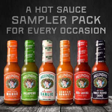 Melindas Gourmet Hot Sauce Gift Set - 6 Flavors, 5 oz Each, Pack of 6