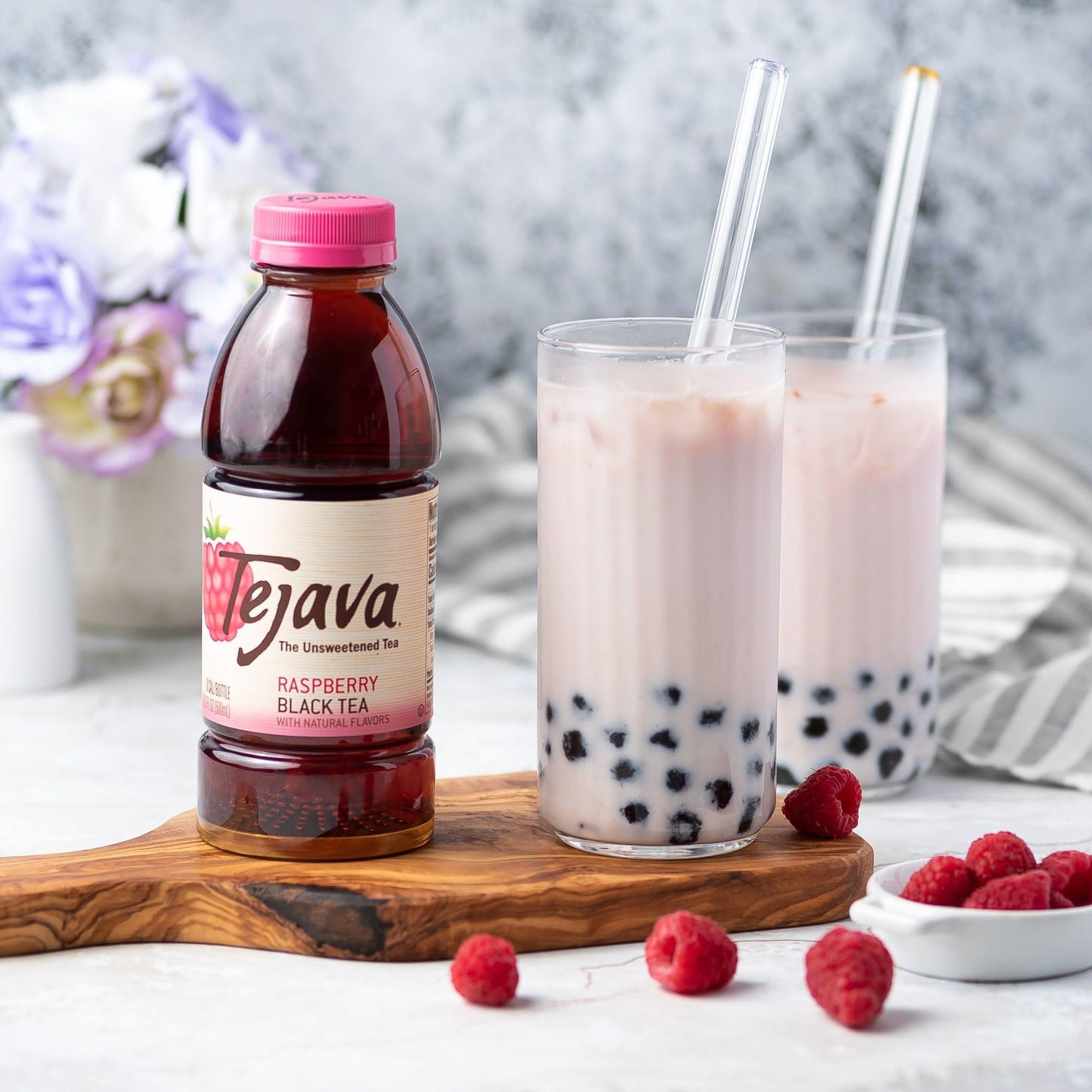 Tejava Unsweetened Raspberry Black Iced Tea, 16.9Oz Pet Bottles, Award Winning, Non-Gmo-Verified, From Rainforest Alliance-Certi