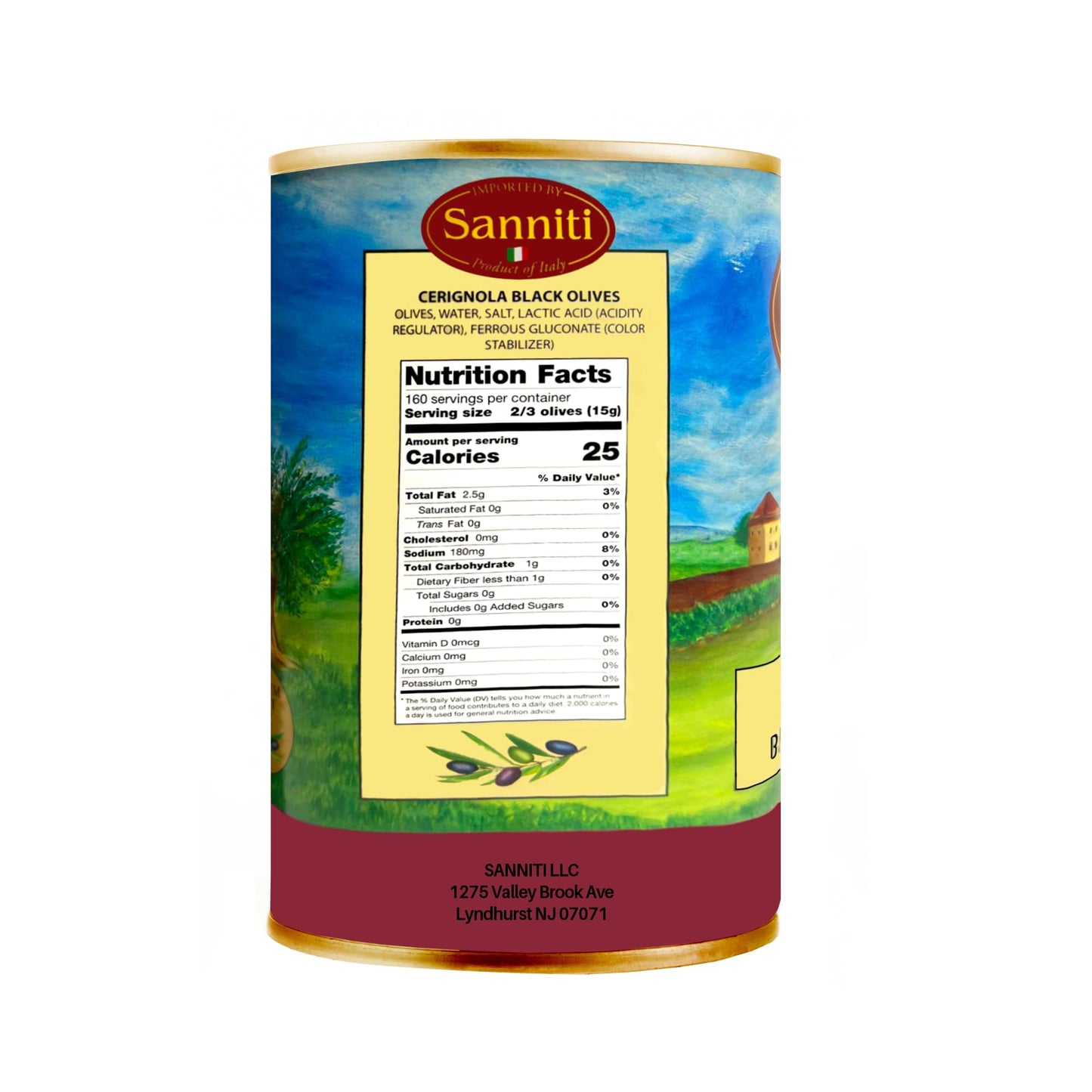 Sanniti La Bella Di Cerignola Black Olives | Premium Select | Product Of Italy, 149.91 Oz (4250G)
